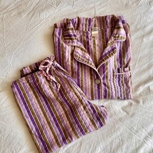 Bedhead Women's Textured Striped Cotton Pajama Set Size XS